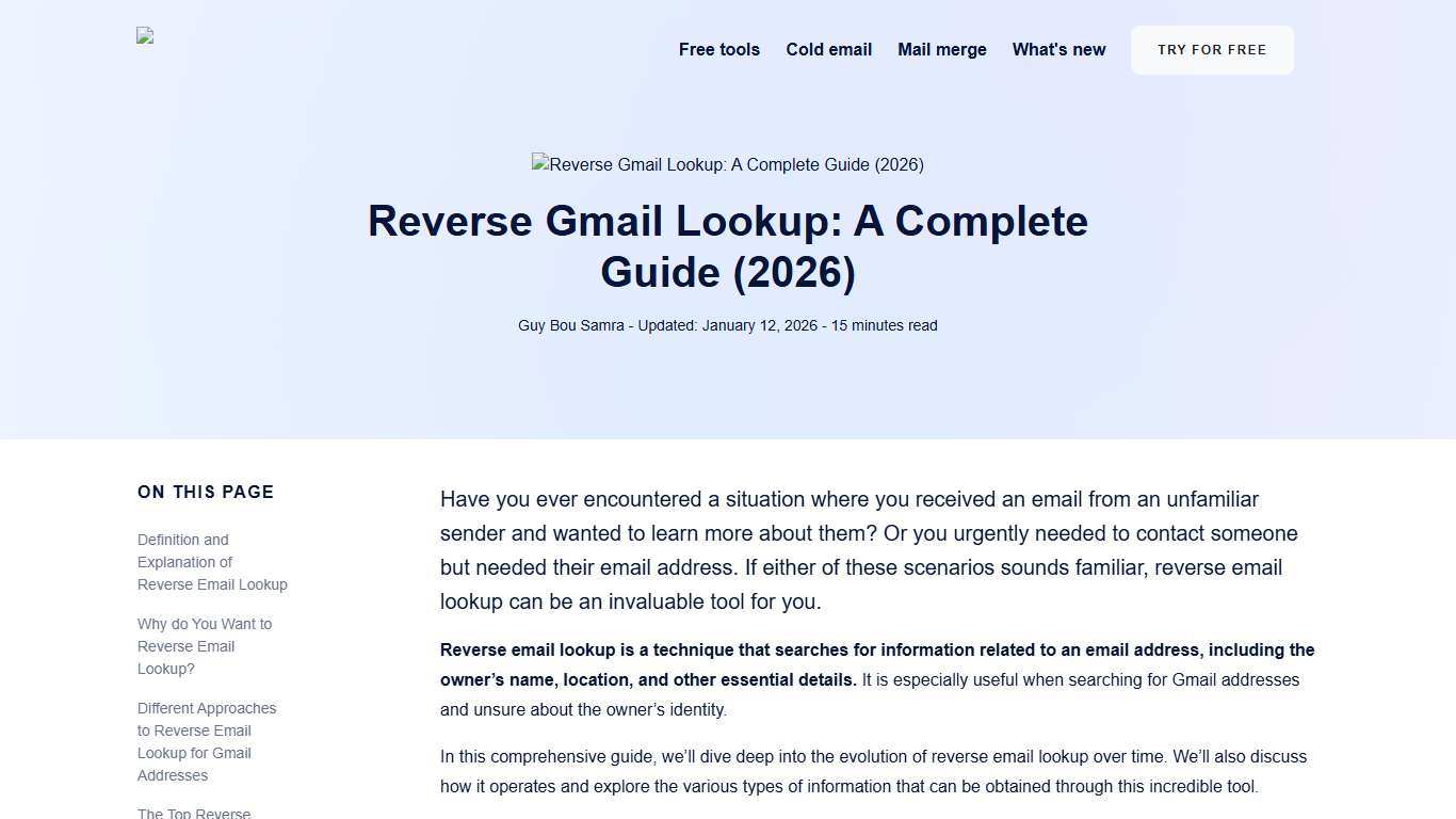 Reverse Gmail Lookup: A Complete Guide (2026)